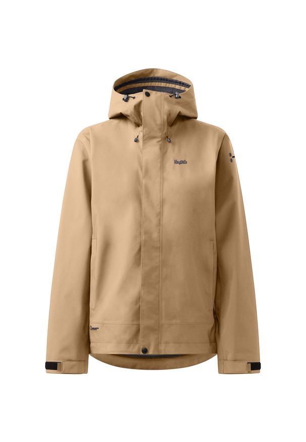 Damska kurtka wodoodporna Haglöfs Breeze. Kolor: beżowy. Sport: turystyka piesza