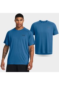 Under Armour - Koszulka fitness męska UNDER ARMOUR 1326413 z krótkim rękawem. Kolor: niebieski. Długość rękawa: krótki rękaw. Długość: krótkie. Sport: fitness