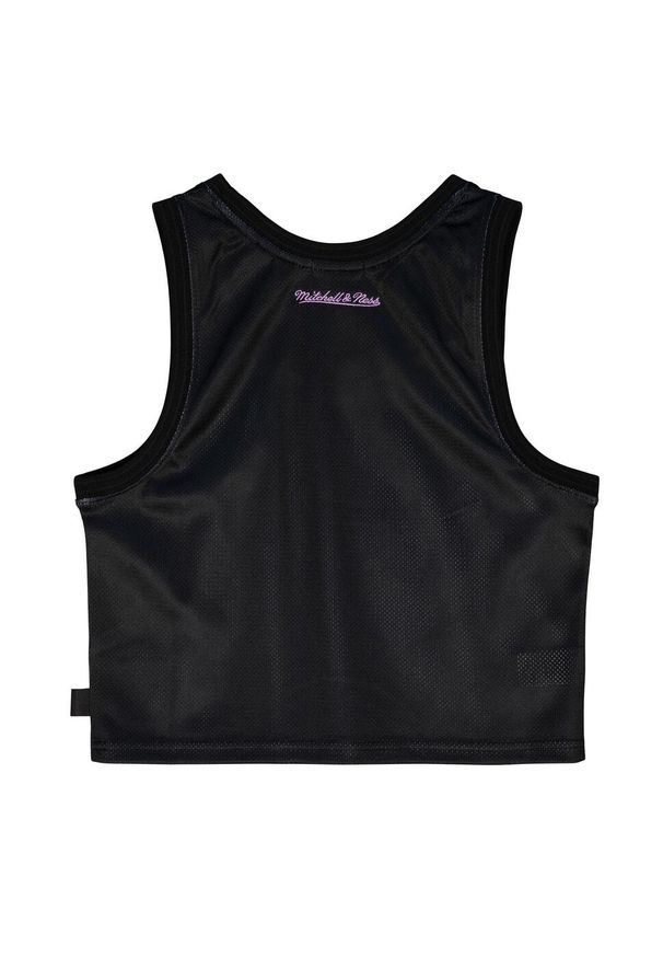 Mitchell & Ness - Damska koszulka crop Lakers big face 4.0. Kolor: czarny. Sport: koszykówka