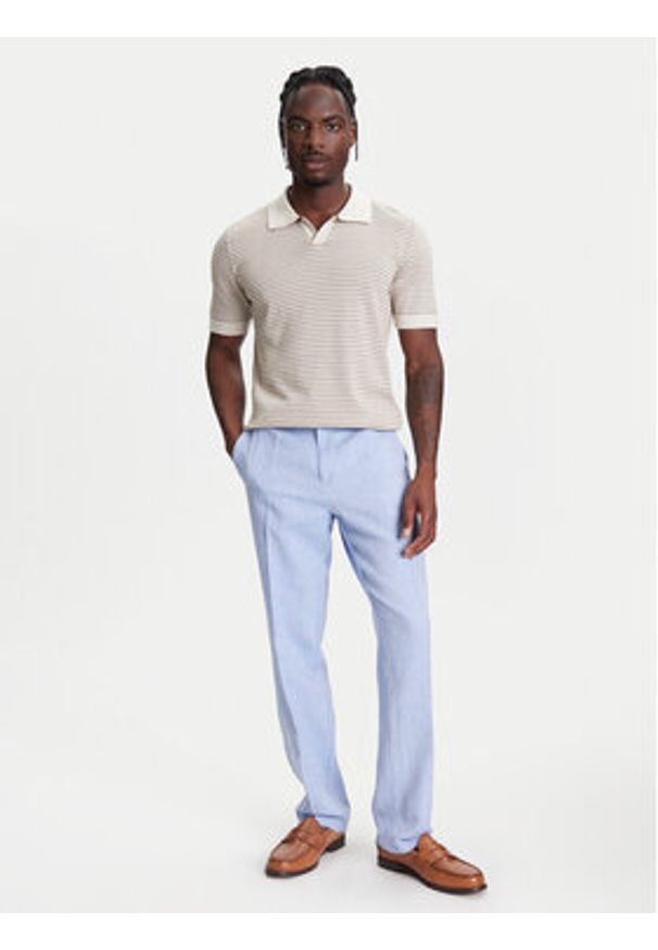United Colors of Benetton - United Colors Of Benetton Polo 1094K301J Beżowy Regular Fit. Typ kołnierza: polo. Kolor: beżowy. Materiał: bawełna