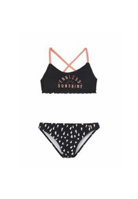 Dziewczęcy dwuczęściowy kostium kąpielowy Protest Prthannah. Kolor: czarny. Wzór: nadruk #1