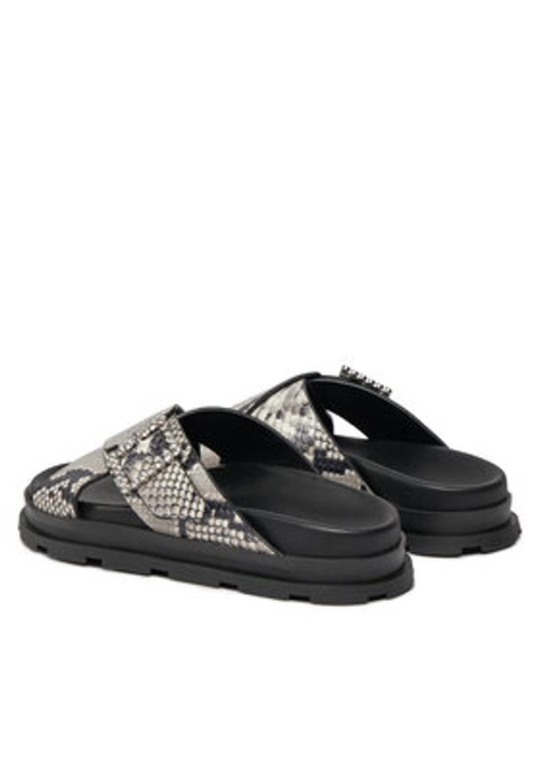 Pollini Klapki SA28164G1ITJ0954 Szary. Kolor: szary. Materiał: skóra