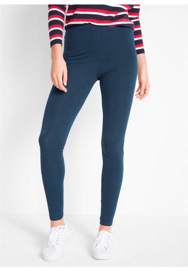 bonprix - Legginsy (2 pary). Kolor: czarny. Materiał: guma, bawełna