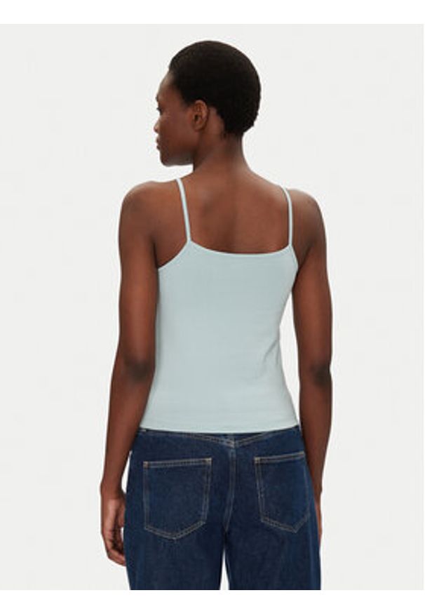Calvin Klein Jeans Top Monologo J20J223105 Niebieski Slim Fit. Kolor: niebieski. Materiał: bawełna
