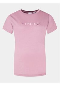 Pinko T-Shirt 101752 A1NW Różowy Regular Fit. Kolor: różowy. Materiał: bawełna
