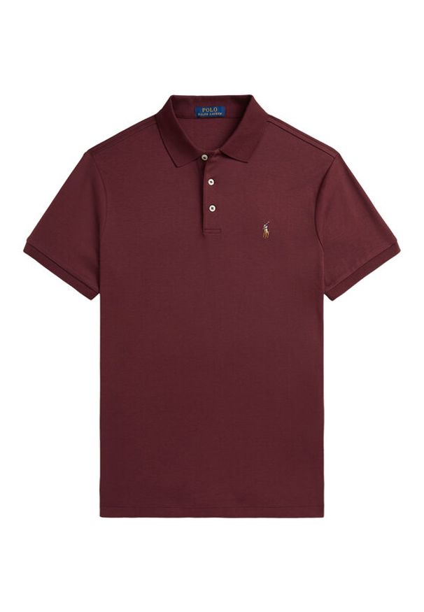 Polo Ralph Lauren Polo 710704319173 Bordowy Custom Slim Fit. Typ kołnierza: polo. Kolor: czerwony. Materiał: bawełna