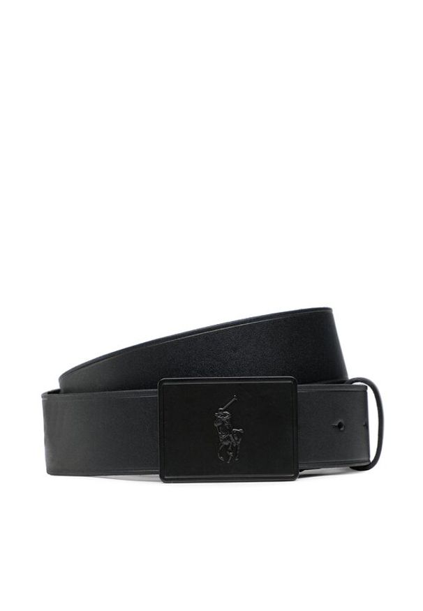 Polo Ralph Lauren Pasek Męski 36mm Pp Plaque Belt 405691693005 Czarny. Kolor: czarny. Materiał: skóra