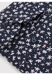 Pako Lorente - PAKO LORENTE – Granatowa koszula męska w kwiatki P23WF-1X-005-G-S. Okazja: na co dzień. Kolor: niebieski. Materiał: elastan, bawełna, jeans. Wzór: kwiaty. Styl: casual #5