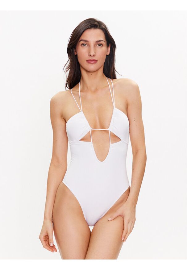 Calvin Klein Swimwear Strój kąpielowy KW0KW02028 Biały. Kolor: biały. Materiał: syntetyk