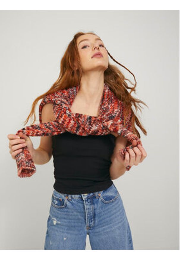 JJXX Top Fiona 12234188 Czarny Slim Fit. Kolor: czarny. Materiał: bawełna