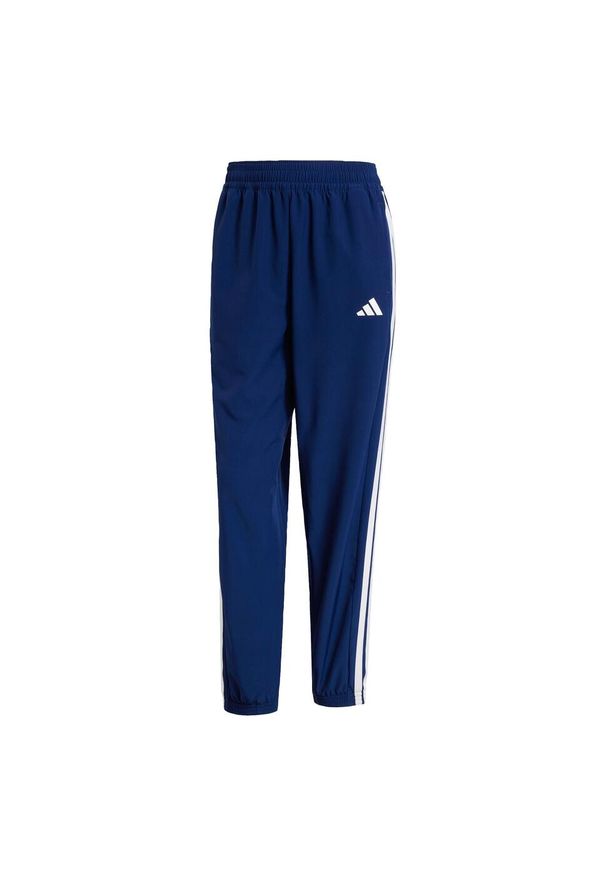 Adidas - Spodnie Train Essentials 3-Stripes Woven. Kolor: biały, wielokolorowy, niebieski. Materiał: materiał. Technologia: ClimaCool (Adidas)