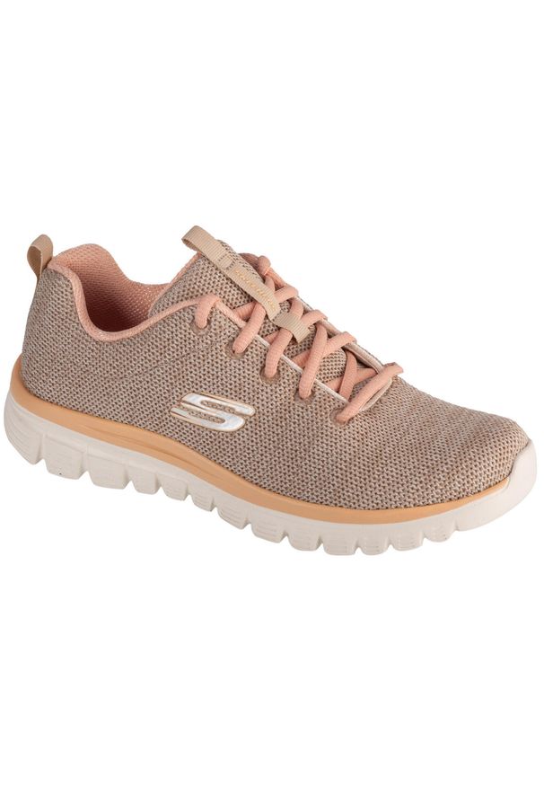 skechers - Buty do chodzenia damskie Skechers Graceful Twisted Fortune. Zapięcie: sznurówki. Kolor: beżowy. Materiał: guma, materiał, tkanina, syntetyk. Szerokość cholewki: normalna. Sport: turystyka piesza