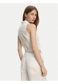Marella Bluzka Kriss 2513161162 Biały Regular Fit. Kolor: biały. Materiał: len