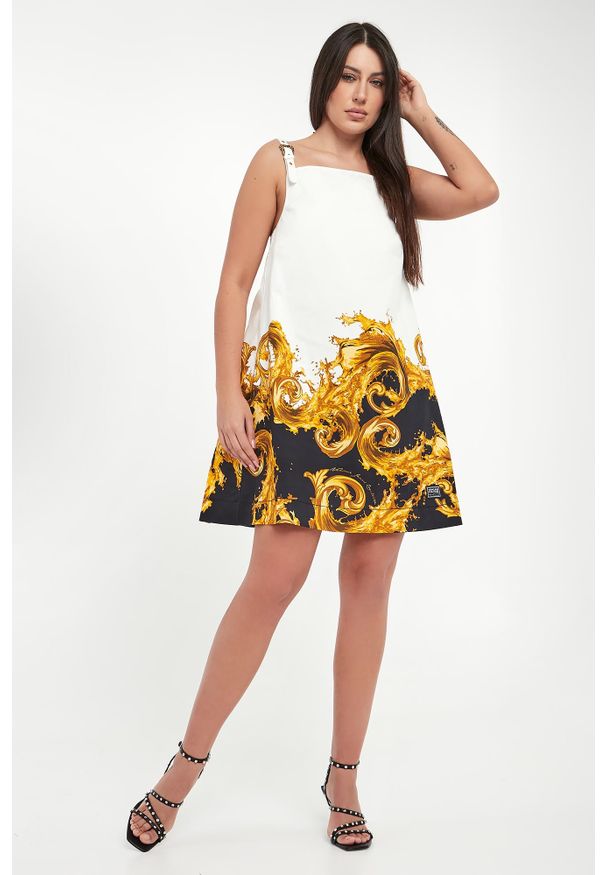 Versace Jeans Couture - Sukienka jeansowa z nadrukiem VERSACE JEANS COUTURE. Wzór: nadruk