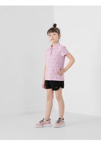 4f - T-shirt dziewczęcy (122-164). Kolor: różowy. Materiał: materiał #2