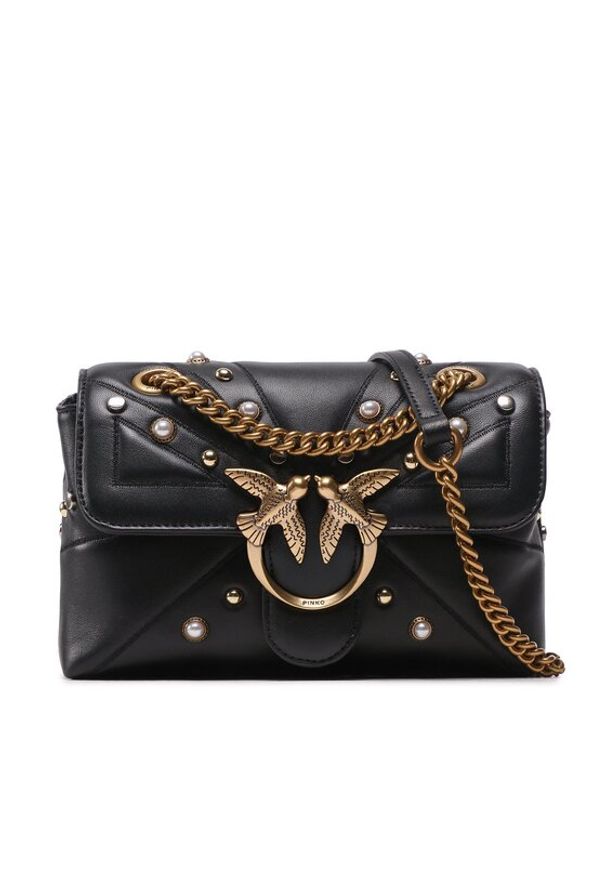 Pinko Torebka Love Lady Puff Mini Cl PE 23 PLTT 100044 A0H2 Czarny. Kolor: czarny. Materiał: skórzane