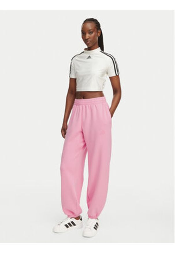Adidas - adidas Spodnie dresowe Soft Lux KA7019 Różowy Loose Fit. Kolor: różowy. Materiał: syntetyk