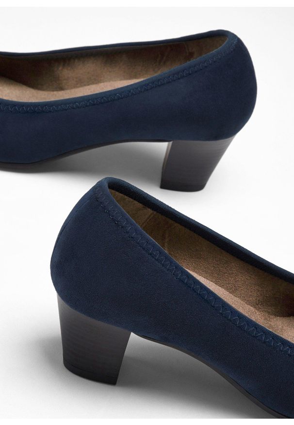 bonprix - Czółenka marki Jana, wygodna tęgość. Zapięcie: pasek. Kolor: niebieski. Styl: elegancki