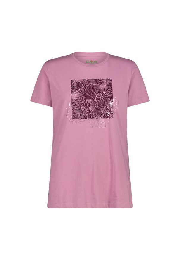 Koszulka damska CMP. Kolor: czerwony, wielokolorowy, różowy. Materiał: materiał, tkanina. Sport: turystyka piesza