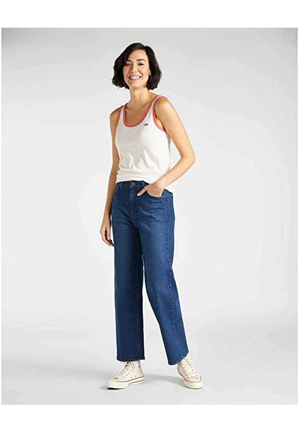 Lee - LEE WIDE LEG DAMSKIE SPODNIE JEANSOWE JEANSY L30SLTHF 112106636