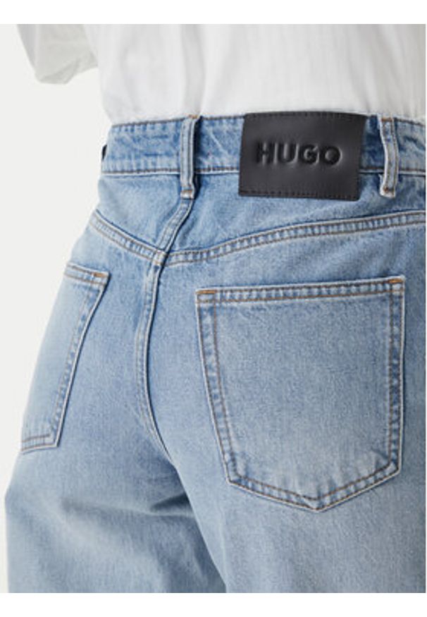 Hugo - HUGO Jeansy Garlene 50556975 Błękitny Mom Fit. Kolor: niebieski