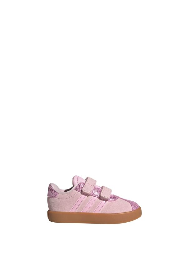 Adidas - Buty dla dzieci VL Court 3.0. Zapięcie: pasek. Kolor: wielokolorowy, różowy, brązowy. Sport: tenis