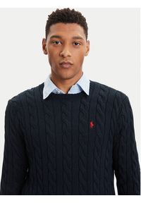 Polo Ralph Lauren Sweter 710775885001 Granatowy Regular Fit. Typ kołnierza: polo. Kolor: niebieski. Materiał: bawełna #6