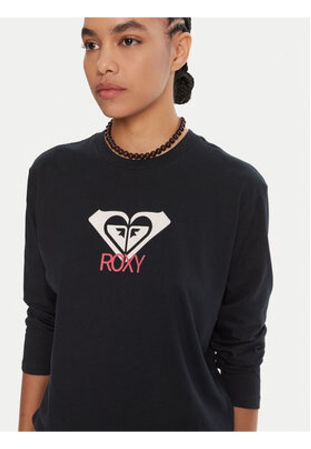 Roxy Bluzka Hangloose Art Ls ERJZT06035 Czarny Regular Fit. Kolor: czarny. Materiał: bawełna
