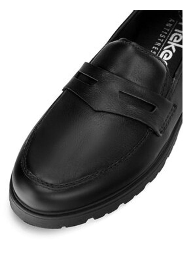 Rieker Mokasyny 45560-02 Czarny. Kolor: czarny. Materiał: skóra