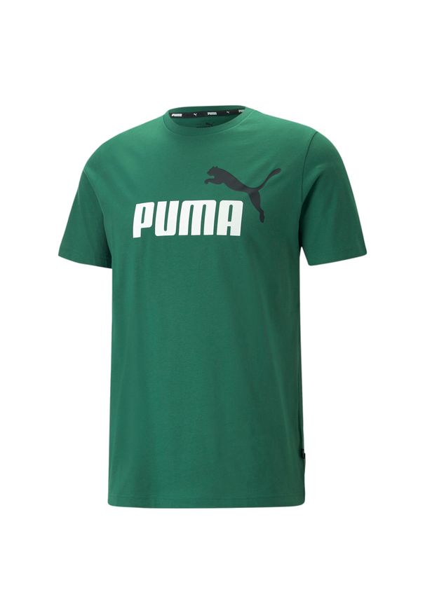 Koszulka fitness męska Puma ESS+ 2 Col Logo Tee. Kolor: zielony. Sport: fitness