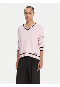 Liu Jo Sport Sweter TF5229 MS59L Różowy Regular Fit. Kolor: różowy. Materiał: syntetyk. Styl: sportowy