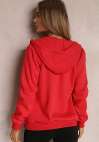 Renee - Czerwona Bluza z Kapturem Zapinana na Suwak Edan. Okazja: na co dzień. Typ kołnierza: kaptur. Kolor: czerwony. Materiał: jeans. Długość rękawa: długi rękaw. Długość: długie. Styl: sportowy, casual, elegancki, klasyczny