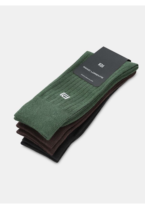 Pako Lorente - PAKO LORENTE - Zestaw skarpet męskich w prążek. Materiał: bawełna, poliester, elastan. Wzór: prążki