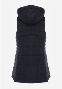 Renee - Granatowa Kamizelka Ozdobiona Pikowaniem i Odpinanym Kapturem Atoria. Okazja: na spacer, na co dzień. Kolor: niebieski. Materiał: tkanina, jeans. Wzór: aplikacja. Styl: casual #3