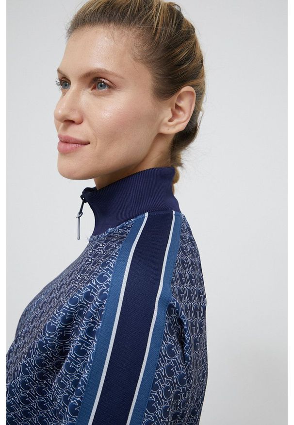 Guess Bluza damska wzorzysta. Kolor: niebieski. Materiał: dzianina. Długość rękawa: raglanowy rękaw