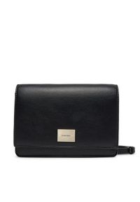 Calvin Klein Torebka Hardware Flap Crossbody K60K612967 Czarny. Kolor: czarny. Materiał: skórzane