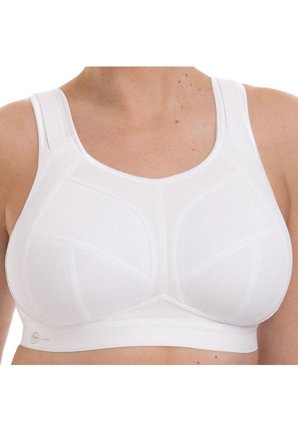 ANITA ACTIVE - Stanik do biegania Extreme Control Plus z wysoki poziomem podtrzymywania. Kolor: biały. Materiał: poliester, elastan, poliamid. Sport: bieganie