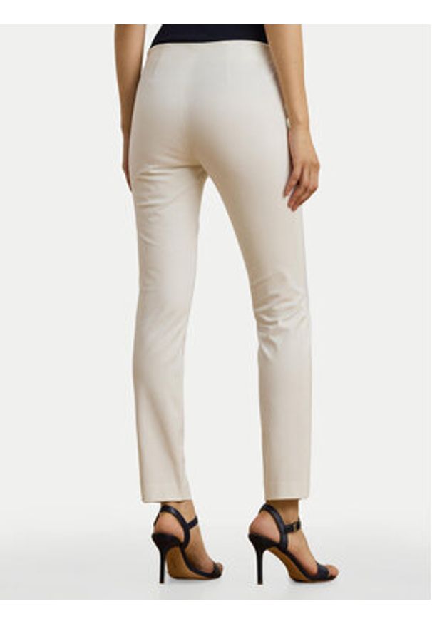 Lauren Ralph Lauren - LAUREN RALPH LAUREN Spodnie materiałowe 200631310013 Biały Slim Fit. Kolor: biały. Materiał: wiskoza, bawełna