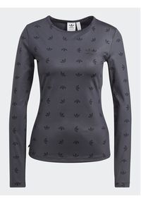 Adidas - adidas Bluzka Allover Print HL9137 Czarny Slim Fit. Kolor: czarny. Materiał: syntetyk. Wzór: nadruk #5