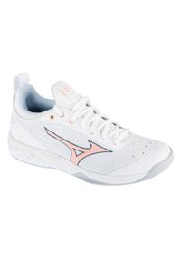 Buty siatkarskie damskie Mizuno Wave Luminous 2. Zapięcie: sznurówki. Kolor: biały, różowy, wielokolorowy. Materiał: materiał, tkanina, syntetyk, guma. Szerokość cholewki: normalna. Model: Mizuno Wave #1