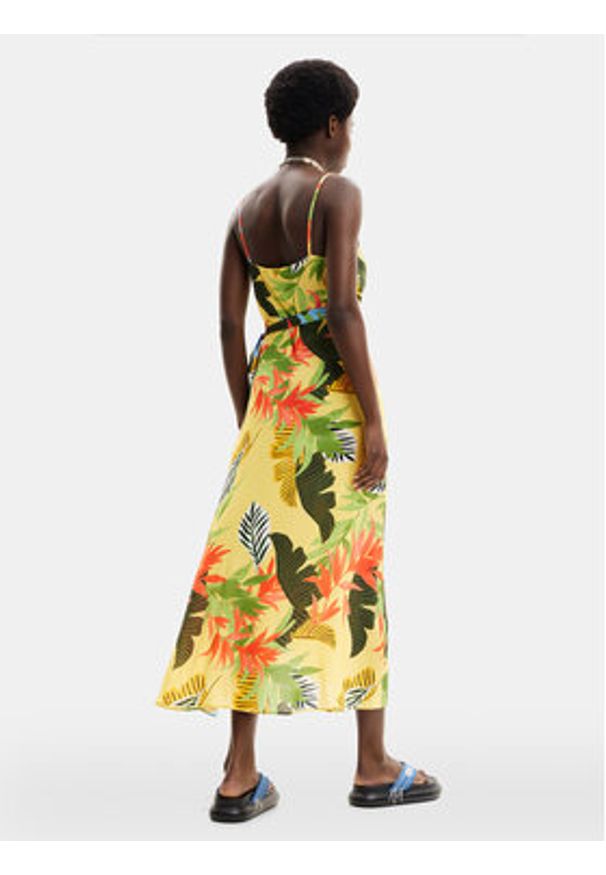 Desigual Sukienka letnia Tropical Leaves 24SWMW13 Kolorowy Regular Fit. Materiał: wiskoza. Wzór: kolorowy. Sezon: lato