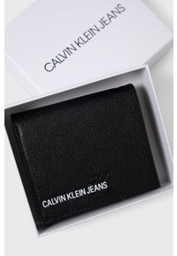 Calvin Klein Jeans Portfel skórzany męski kolor czarny. Kolor: czarny. Materiał: skóra. Wzór: gładki #2