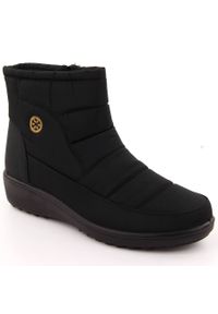NEWS - Botki damskie śniegowce czarne Unisoft 7997. Kolor: czarny. Materiał: tkanina #1
