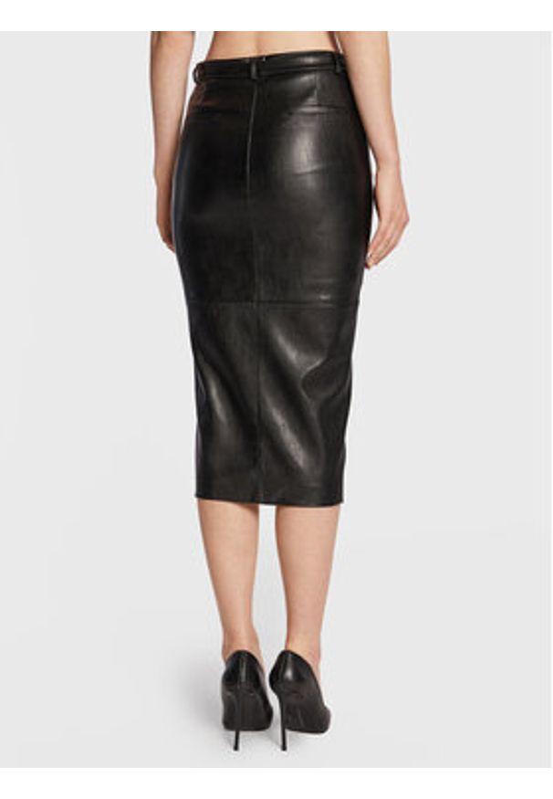 Babylon Spódnica z imitacji skóry R_E00164 Czarny Slim Fit. Kolor: czarny. Materiał: skóra