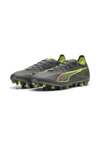 Puma - Buty piłkarskie ULTRA 5 MATCH MG PUMA Matte Aged Silver Yellow Alert Blue Gray. Kolor: szary, niebieski, wielokolorowy, żółty. Sport: piłka nożna