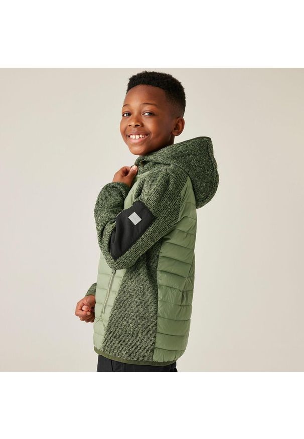 Regatta - Kurtka dziecięca hybrydowa Junior Newhill. Kolor: zielony. Materiał: puch. Styl: sportowy