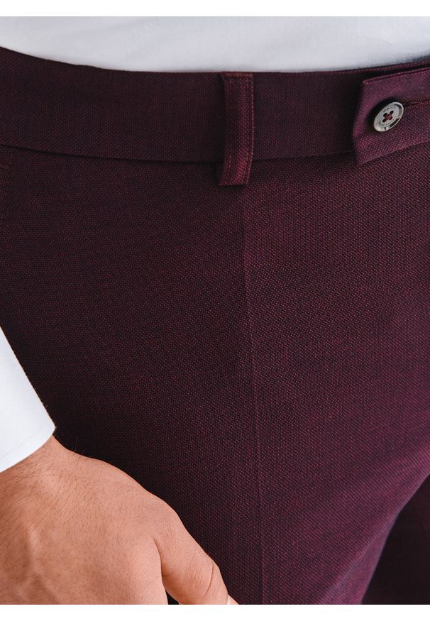 Pako Lorente - PAKO LORENTE – Bordowe spodnie garniturowe. Kolor: czerwony. Materiał: wiskoza, poliester, elastan