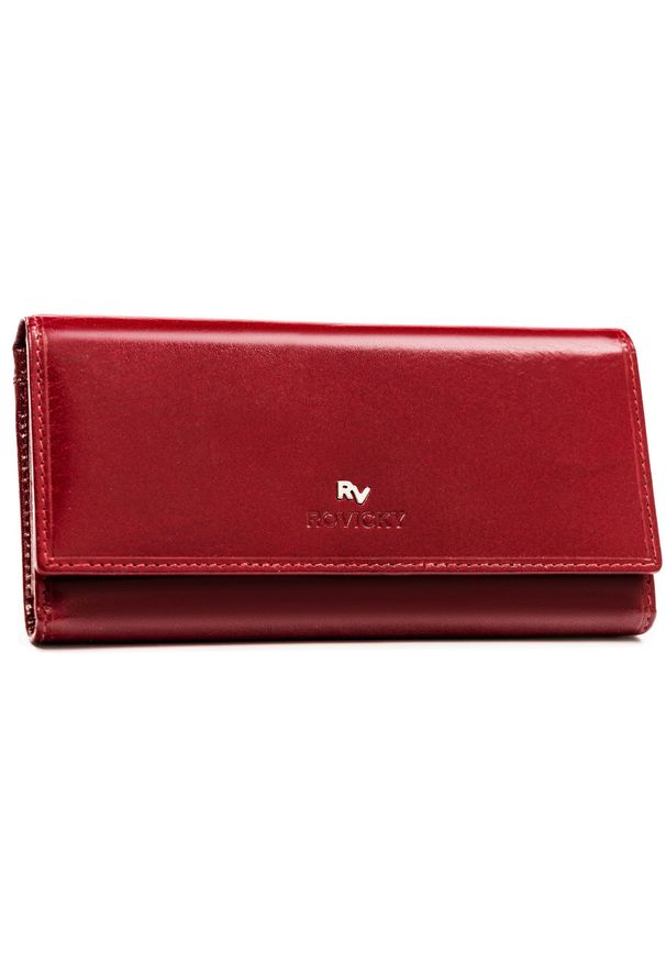ROVICKY - Portfel damski Rovicky RV-1680155-9-BCA czerwony. Kolor: czerwony. Materiał: skóra