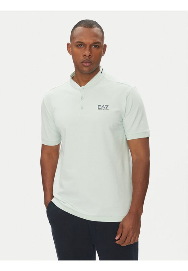 EA7 Emporio Armani Polo 7M000183 AF13511 U9060 Błękitny Regular Fit. Typ kołnierza: polo. Kolor: niebieski. Materiał: bawełna