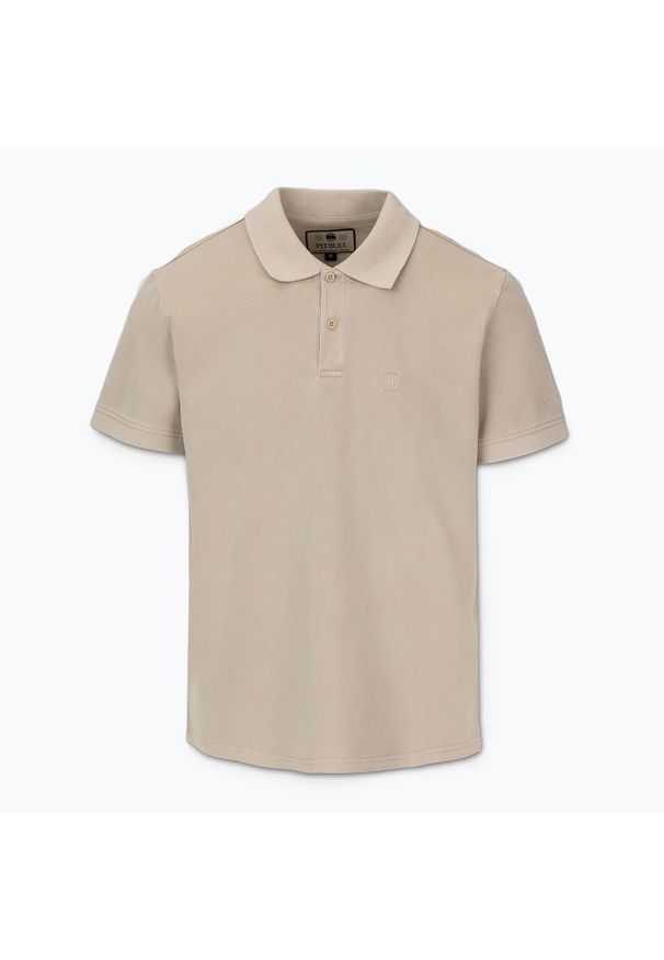 PITBULL - Koszulka polo męska Pitbull Washed Polo. Typ kołnierza: polo. Kolor: beżowy